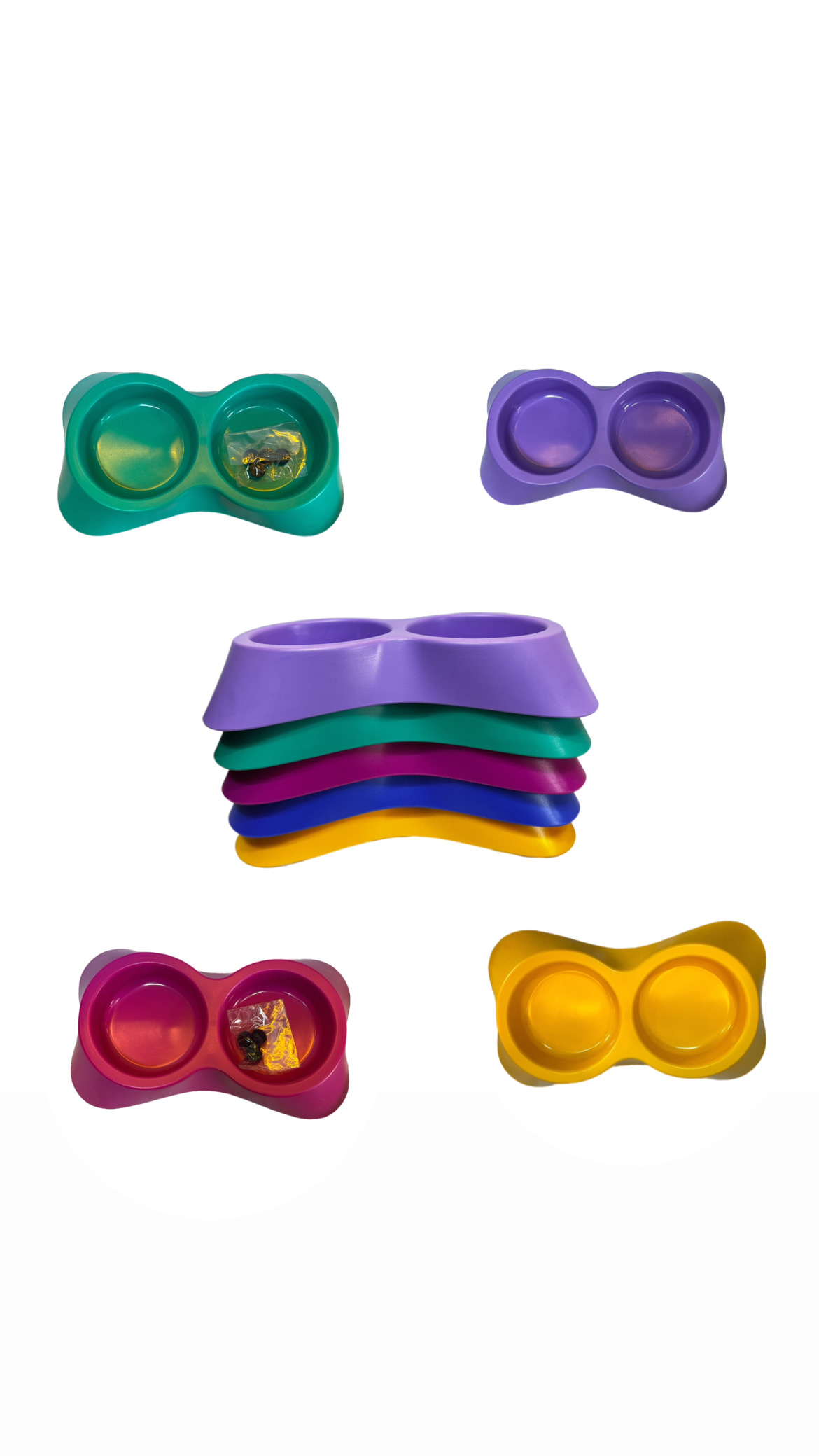 ظرف آب و غذای سگ و گربه مدل دوقلو