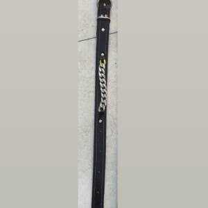 قلاده گردنی چرم کارتیر رنگ نقره ای سایز کوچک برای سگ های نژاد بزرگ