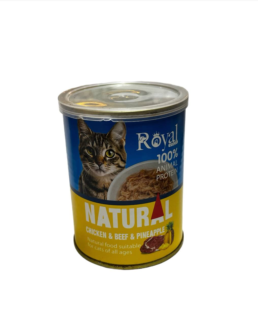 کنسرو نچرال گربه رویال کوکو با طعم مرغ و گوشت و آناناس 400گرمی