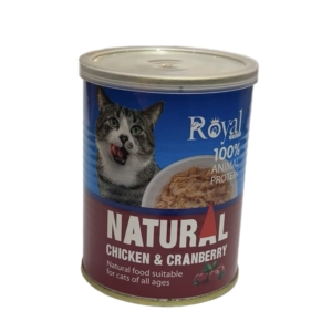 کنسرو نچرال گربه رویال کوکو طعم مرغ و کرانبری 400 گرمی