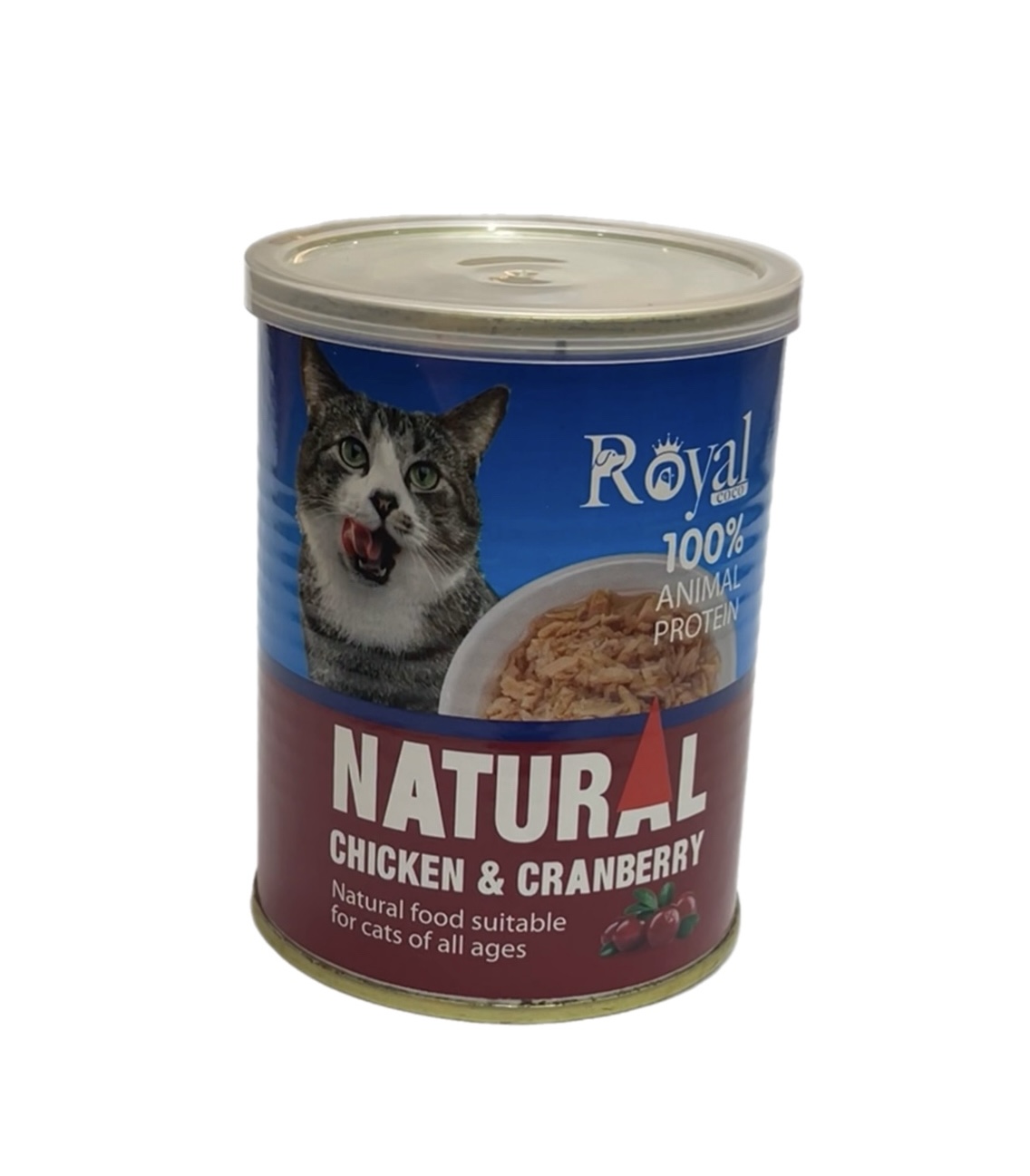 کنسرو نچرال گربه رویال کوکو طعم مرغ و کرانبری 400 گرمی